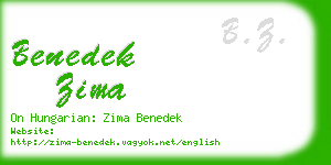 benedek zima business card